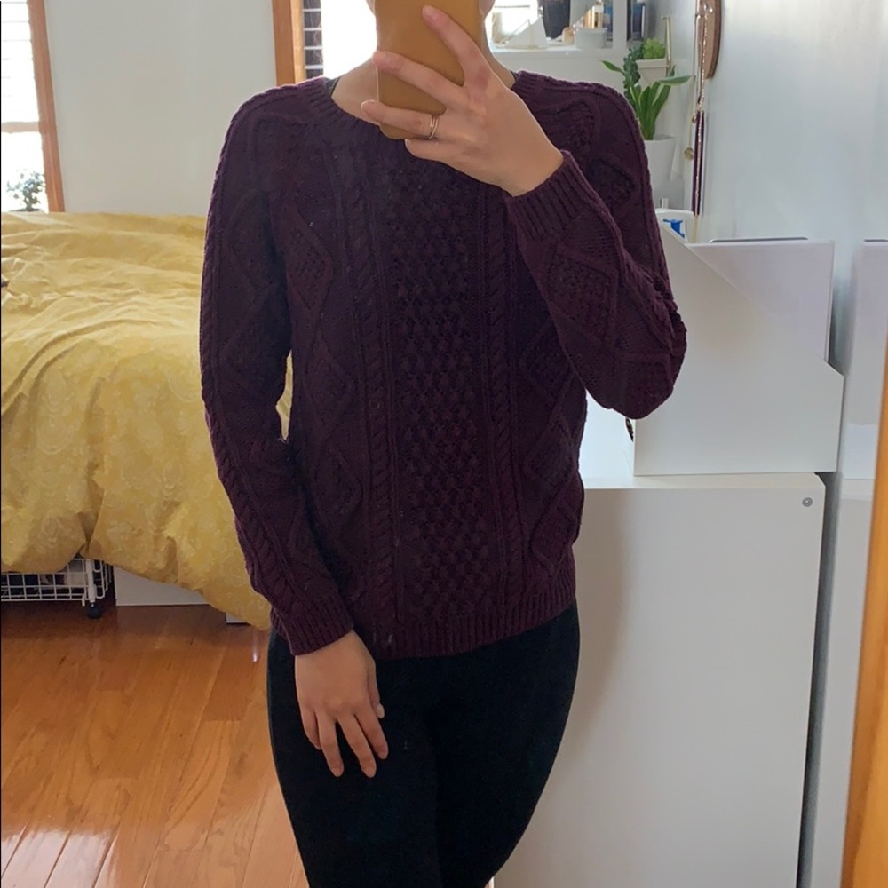 GAP Chunky Plum Wine Knitted Sweater